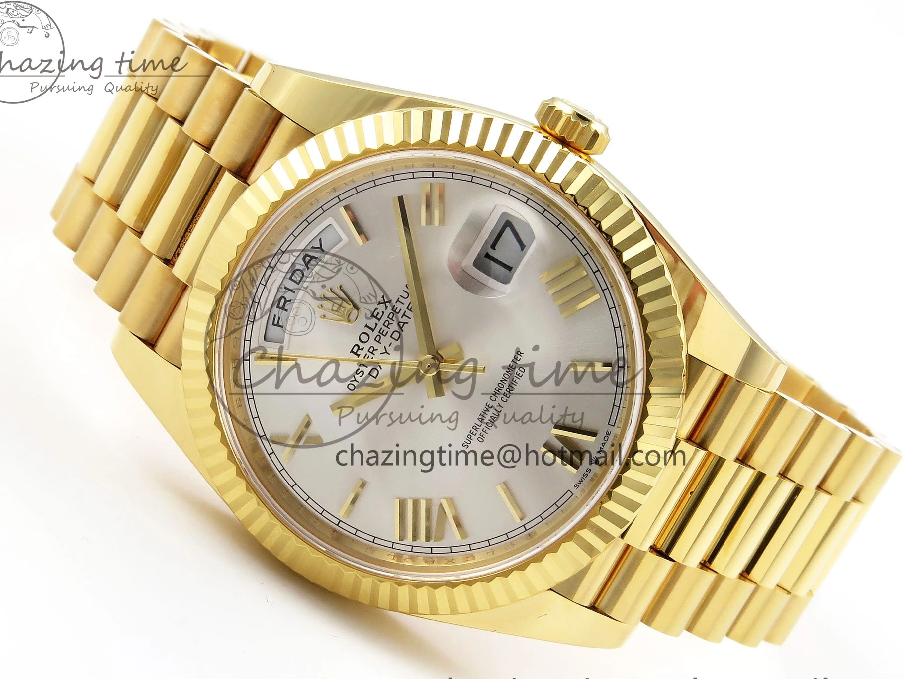 Day on 228238 ARF VR3255 Silver President Bracelet 40 YG Dial Edition Date 1:1 Best Roman 0406